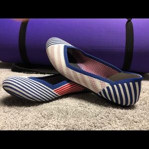 Rothy’s retired Pink Mixed Stripe Flats Size 6.5